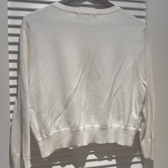 Karl Lagerfeld | Authentic White Floral Sweater Sz XL - Picture 3 of 3